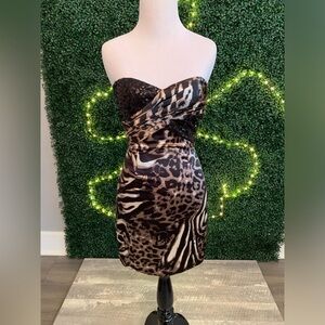 Animal print mini dress